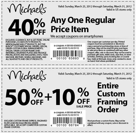 40 Off A Single Item At Michaels Crafts Coupon Apps Michaels Coupon