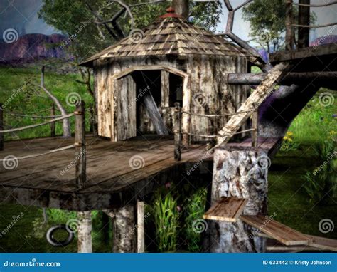 Up in a tree... stock photo. Image of lumber, stairs, treehouse - 633442