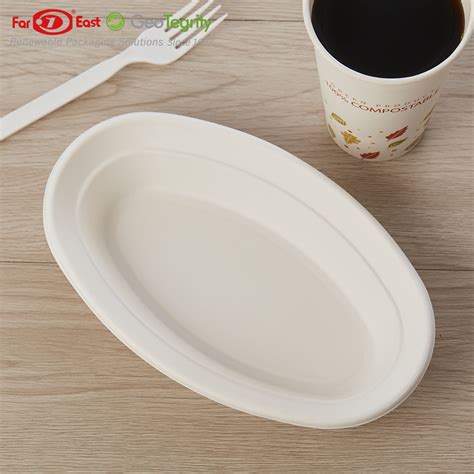 Customizable Deep Oval Plate Sugarcane Biodegradable Wholesale Bagasse