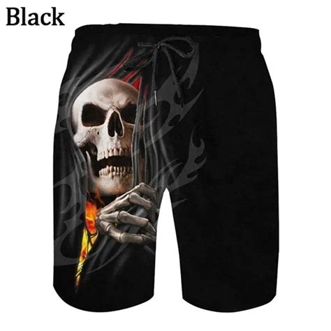 Trendy Skull 3d Geprinte Casual Shorts Zomer Unisex Street Gothic