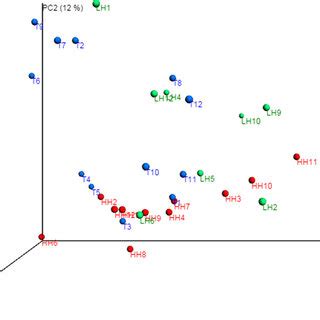 Weighted UniFrac Principal Coordinates Analysis PCoA Plots Based On