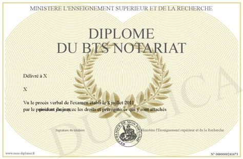 Diplome Du Bts Notariat