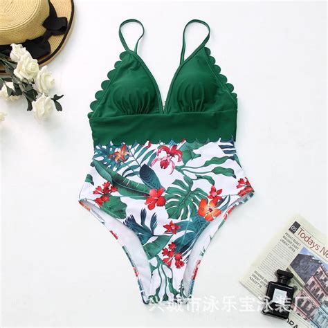 Generic 2025 New Sexy Strap Bikini Women S One Piece Cut Flower One Piece Women S Swimsuit