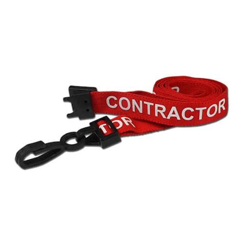 Recycled Breakaway Lanyard Contractor Printed Mm Width Red