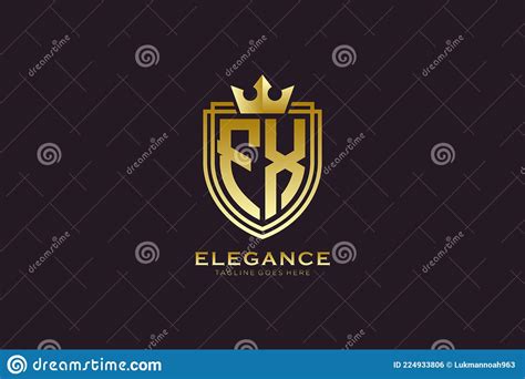 Initial Fx Elegant Luxury Monogram Logo Or Badge Template With Scrolls