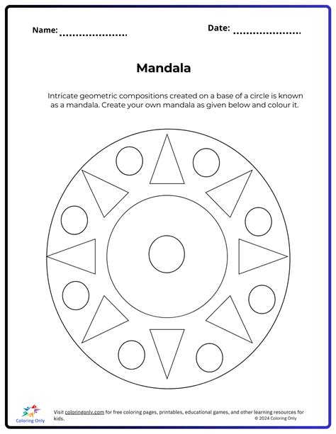 Mandala Free Printable Worksheet