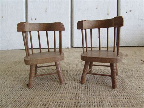 Dollhouse Chairs Vintage Dollhouse Wood Barrel Chairs Etsy