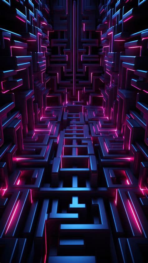 Maze neon light wallpaper backgrounds | Premium Photo Illustration ...