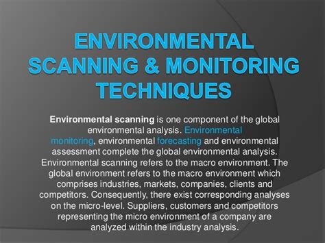 Environmental Scanning And Monitoring Techniques