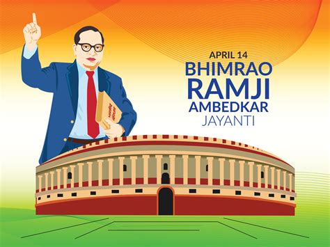 Illustration Of Dr Bhimrao Ramji Ambedkar With Constitution Of India