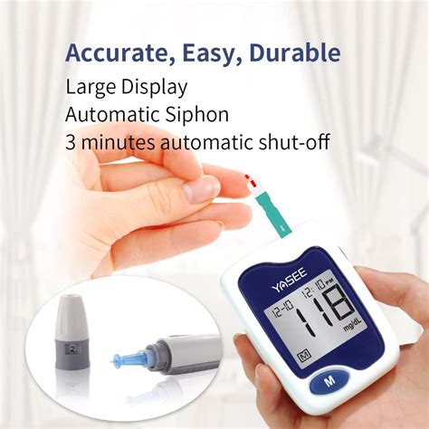 YASEE Blood Glucose Monitor Kit 100 Test Strips Lancets Meter