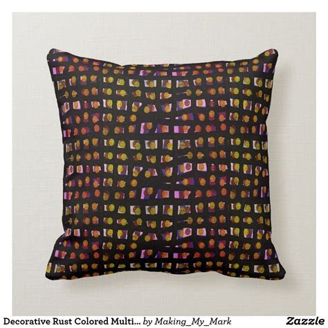 Decorative Rust Colored Multi Colored Accent Throw Pillow Accent Throw Pillows