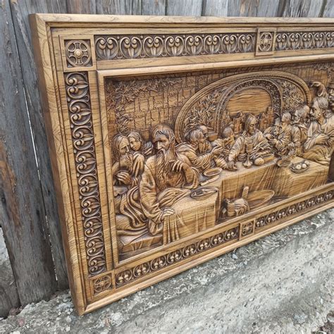 Last Supper Carving Wood Christ The Last Supper Religion Icons Jesus