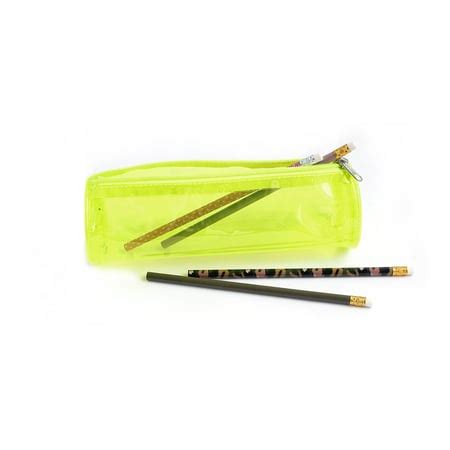 Trousse Ronde Transparente Compartiment Jaune Fluo Cultura