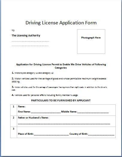 Driving Licence Application Form D401 Pdf