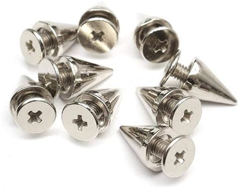 Amazon RUBYCA 30 Sets 10MM Silver Color Bullet Cone Spike And Stud