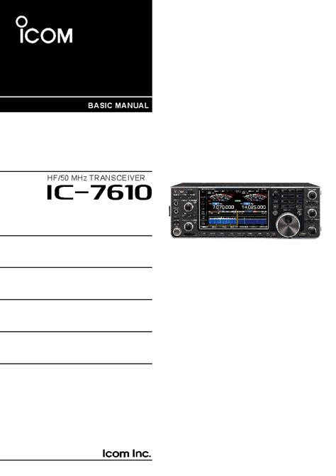 Icom Ic 7610 User Manual Service Manual Download Schematics Eeprom