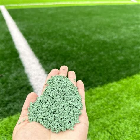 Artificial Grass Filled With Green Epdm Rubber Granules Non Slip