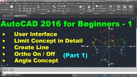 Autocad 2016 Tutorial For Beginners 1 Part 1 Of 2 Youtube