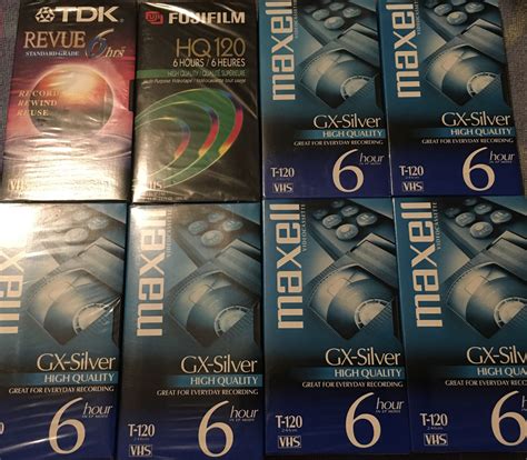 8 New Sealed MAXELL GX Silver HQ T 120 Fuji TDK Blank VHS Video Tapes 6