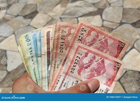 picture  nepali paper money stock image image  concept finance