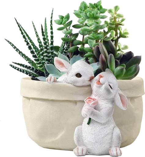 Takefuns Rabbit Flower Pot Bunny Succulent Pots Rabbit Planter Bunny