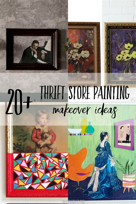 20 Thrift Store Painting Makeover Ideas Thrift Store Art Diy Canvas Wall Art Upcycled Art