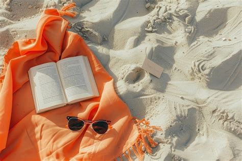 Premium Photo Book Sunglasses And Pareo On A Beach