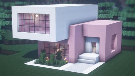 Building A Gorgeous Pink House In Minecraft With Two Floors🌸 68 Youtube