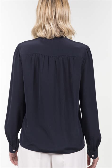 MAX MARA STUDIO camicia in crêpe de Chine di pura seta MIELE variante