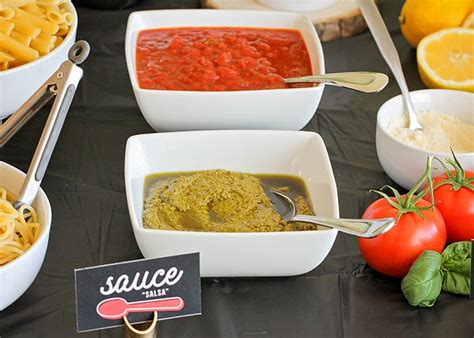 Build Your Own Pasta Bar + Free Printables - Somewhat Simple