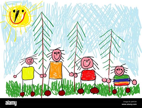 Abbildung Farbe Zeichnen Cartoon Familie Familie Farbe Frau Menschen