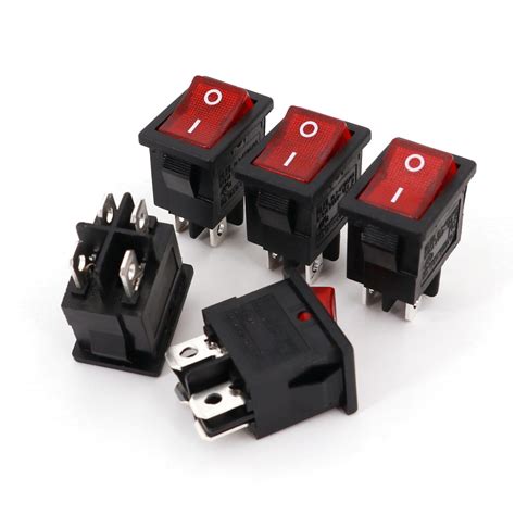 Pcs Rleil Rl Red Vac Indicator Pin On Off Mini Rocker Switch