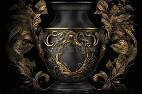 Bia Greek Mythology Deus Black Gold Vase Por Ai Generoso Ilustração
