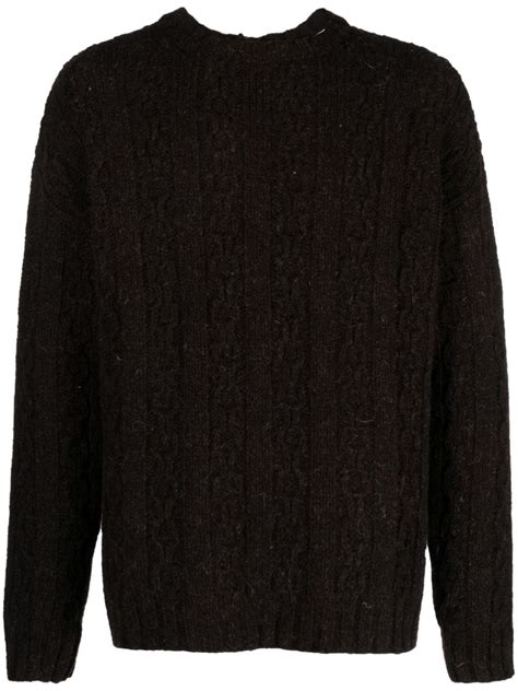 Our Legacy Aran Knit Wool Jumper Brown Farfetch