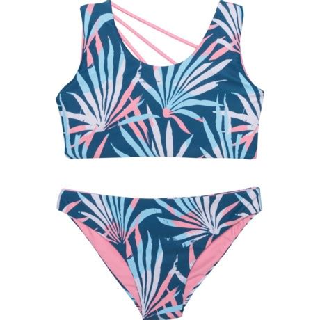 Feather Arrow Big Girls Summer Sun Reversible Bikini Set Upf Save