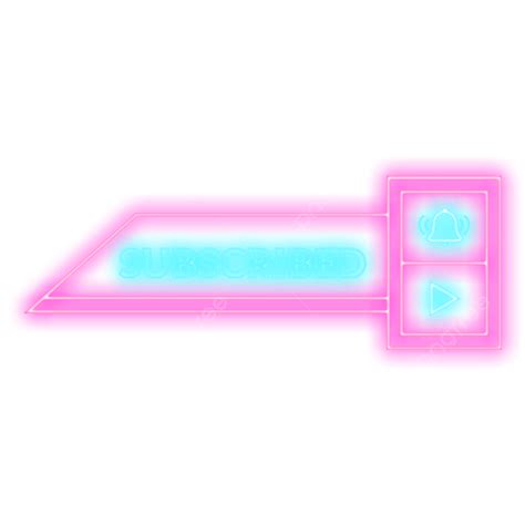 Youtube Subscribe Button White Transparent, Neon Subscribe Button For ...