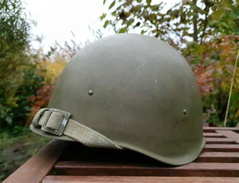 Authentic Soviet Russian Army Steel Helmet Ssh 40 Green Head Protective