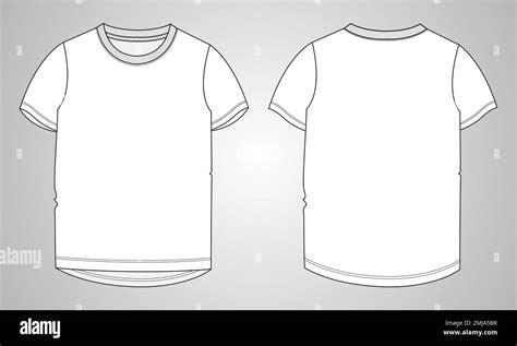 T Shirt Technical Sketch Fashion Template For Womens Vector Art