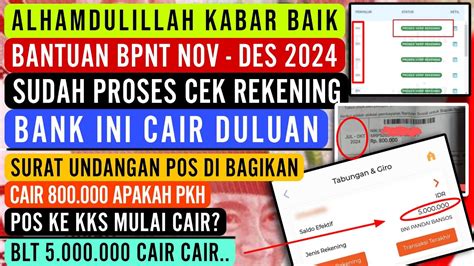 Yess Bpnt Nov Des Cair Duluan Di Bank Ini Surat Undangan Pos Cair