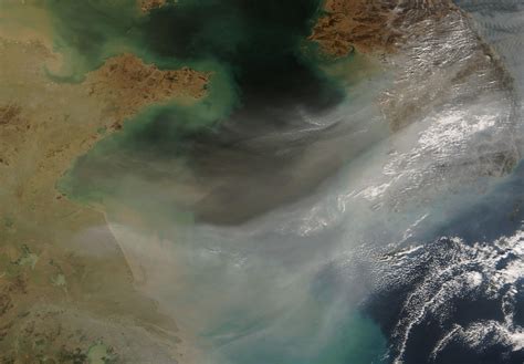 Haze Over The Yellow Sea Natural Hazards