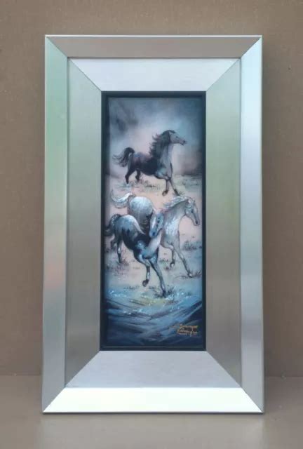 Ancien Tableau Maux De Limoges Sur Cuivre Sign J Granger Chevaux Eur