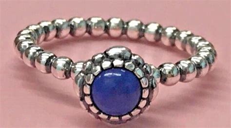 Pandora Birthday Blooms Lapis Ring New 190854lp September Authentic