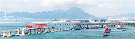 Hong Kong Zhuhai Macau Bridge Construction Site Stock Photo - Download ...