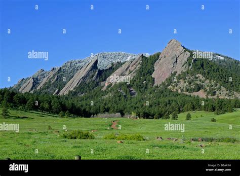 Green Mountain And The Flatirons As Seen From Chautauqua Park In