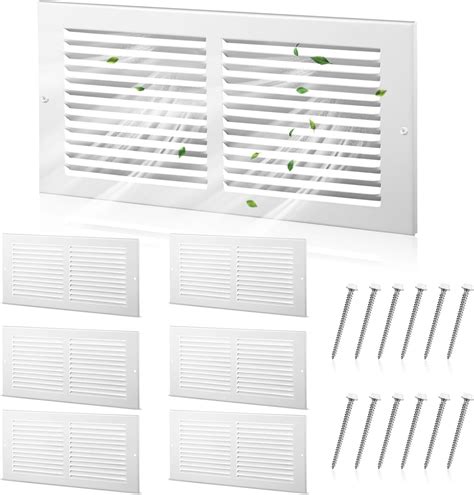 Pelopy 6 Pcs 14 X 6 Steel Return Air Grilles Vent Covers White Hvac Vent Duct Cover Replacement