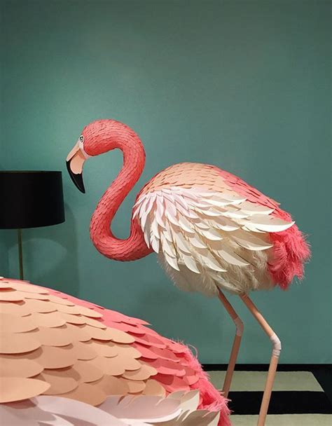 Paper Flamingo Paper Art Craft Paper Birds Paper Mache Art