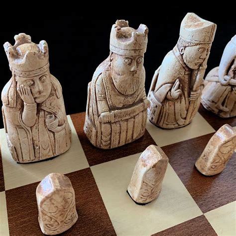 Large Isle Of Lewis Set Tufstone Chess Set Viking Decor Viking