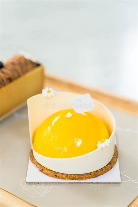 Mango And Passion Fruit Mousses Cake Stock Photo Image Of Tasty