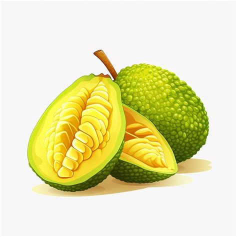 Premium Ai Image Jackfruit D Cartoon Illustraton On White Background